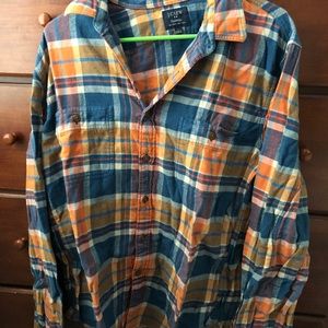 Brand New JCrew Flannel (blue/orange)